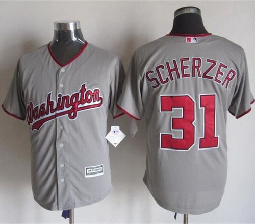 Nationals #31 Max Scherzer Grey New Cool Base Stitched MLB Jersey - Click Image to Close